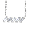 1/4 Ctw Semi-Reclined Baguette Cut Diamond Necklace in 14K White Gold