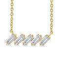 1/4 Ctw Semi-Reclined Baguette Cut Diamond Necklace in 14K Yellow Gold