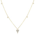 Heart Shape Diamond Station Necklace
