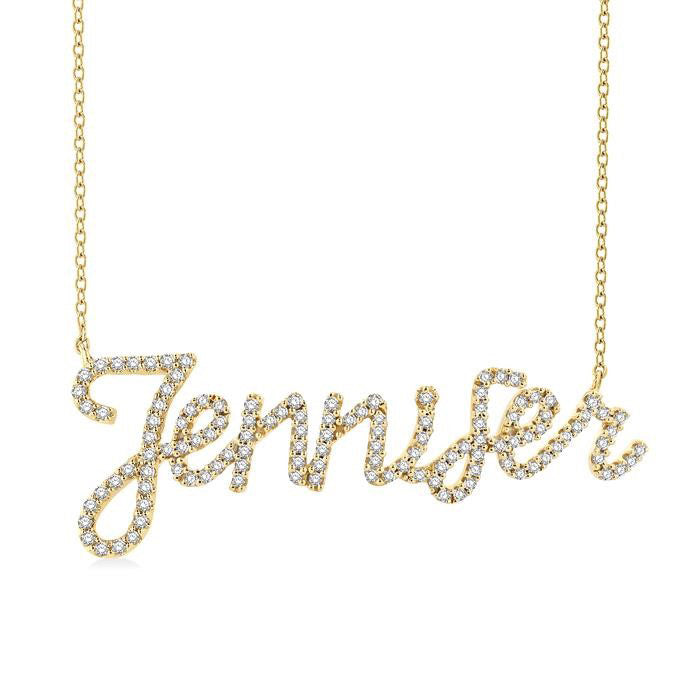 Script 'Jennifer' Diamond Name Necklace