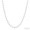 4 Ctw Bezel Set Round Cut Diamond Station Necklace in 14K White Gold
