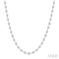 7 Ctw Bezel Set Round Cut Diamond Station Necklace in Platinum