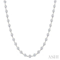 10 Ctw Bezel Set Round Cut Diamond Station Necklace in 14K White Gold