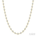 10 Ctw Bezel Set Round Cut Diamond Station Necklace in 14K Yellow Gold