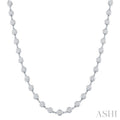 15 Ctw Bezel Set Round Cut Diamond Station Necklace in Platinum