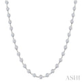 10 Ctw Bezel Set Round Cut Diamond Station Necklace in Platinum