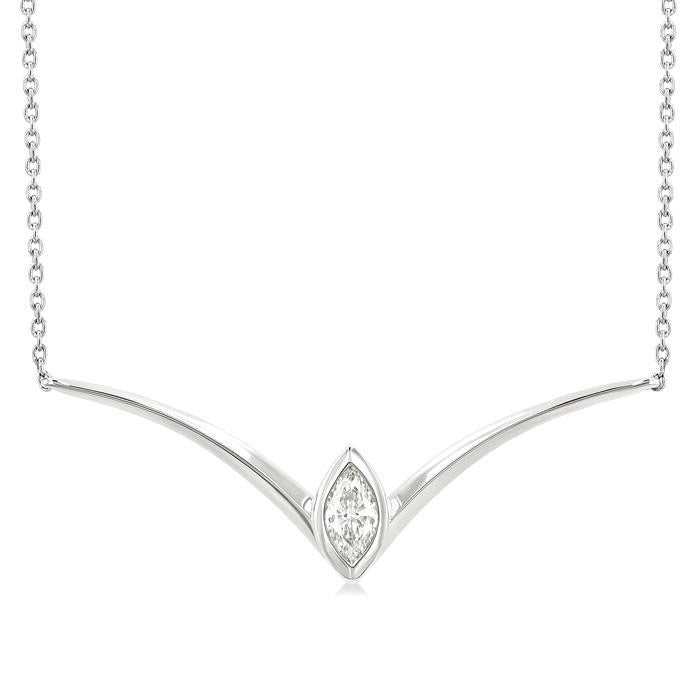 Marquise Shape Chevron Diamond Necklace