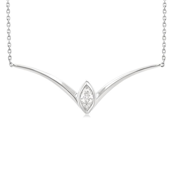 Marquise Shape Chevron Diamond Necklace