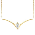 1/4 Ctw Chevron Bezel Marquise Cut Diamond Necklace in 14K Yellow Gold