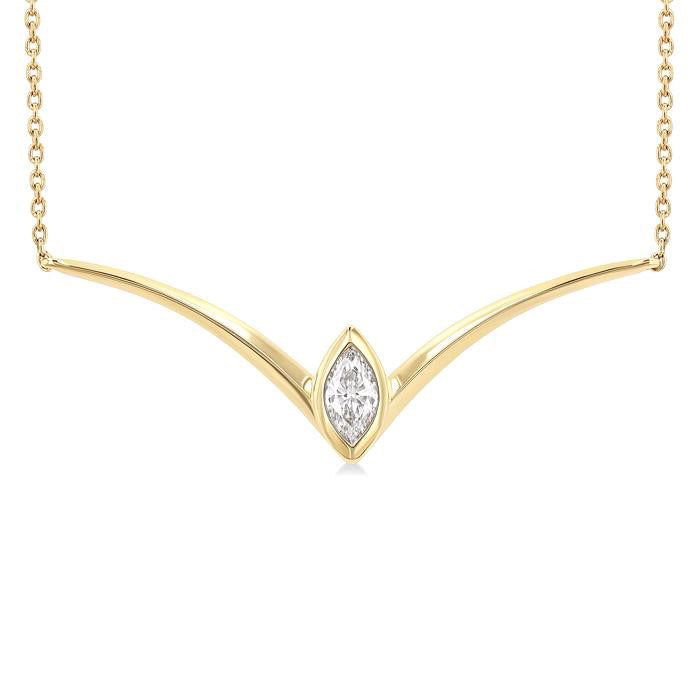 Marquise Shape Chevron Diamond Necklace