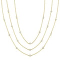 5 Ctw Mixed Diamond Cut 60-Inch Station Necklace in 14K Yellow Gold