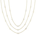 Mixed Shape Layered Diamond Station Necklace