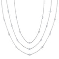 5 Ctw Bezel Set Mixed Diamond Cut Layered 60-Inch Necklace in Platinum