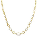 1 1/10 Ctw Round Cut Diamond Open Link Fashion Necklace in 14K Yellow Gold