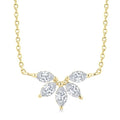1/3 Ctw Semi-Circle Chevron Marquise Cut Diamond Fashion Necklace in 14K Yellow Gold