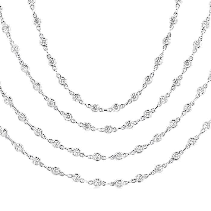 Ultramarine Ivy Bezel Set Layered Diamond Necklace