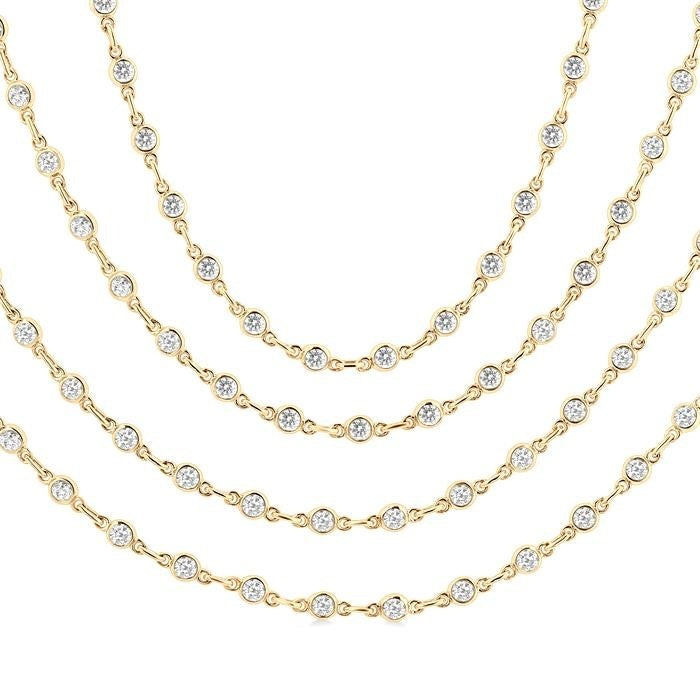 Prairie Zephyr Bezel Set Layered Diamond Necklace