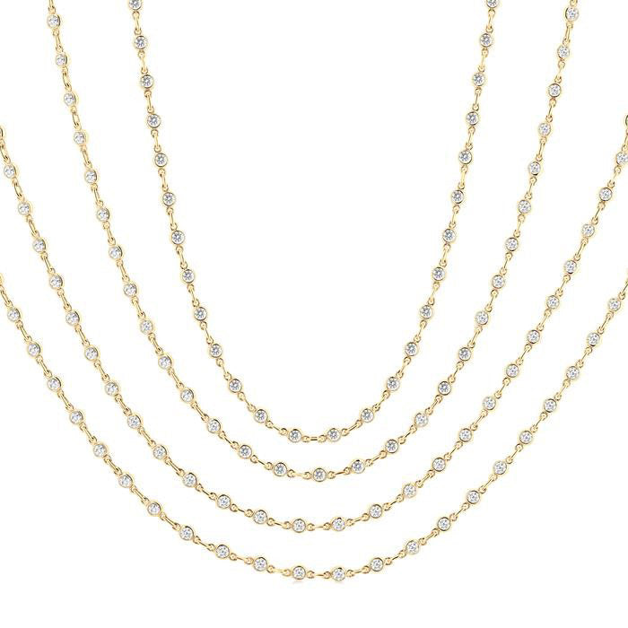 Prairie Zephyr Bezel Set Layered Diamond Necklace