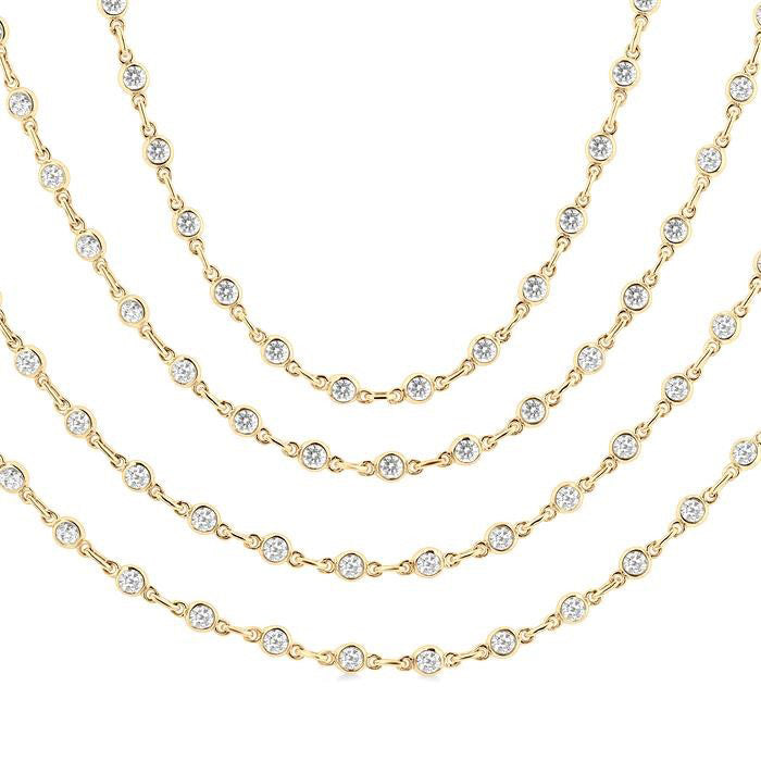 Prairie Zephyr Bezel Set Layered Diamond Necklace