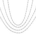 7 Ctw Bezel Set Round Cut Diamond Layered 60-Inch Necklace in 14K White Gold