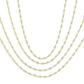 7 Ctw Bezel Set Round Cut Diamond Layered 60-Inch Necklace in 14K Yellow Gold