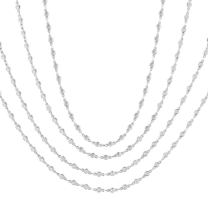 Minerva Ophelia Bezel Set Layered Diamond Necklace