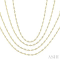 7 Ctw Bezel Set Round Cut Diamond Layered 60-Inch Necklace in 14K Yellow Gold