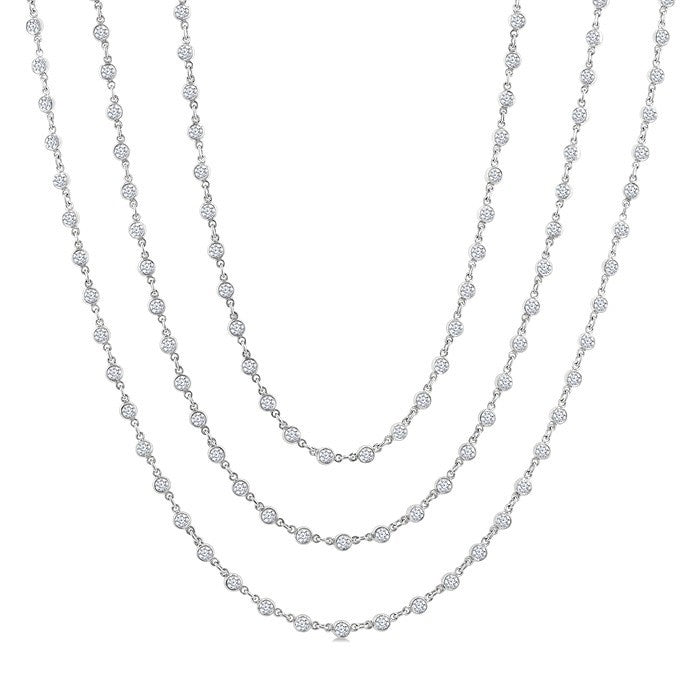 Galatea Quiana Bezel Set Layered Diamond Necklace