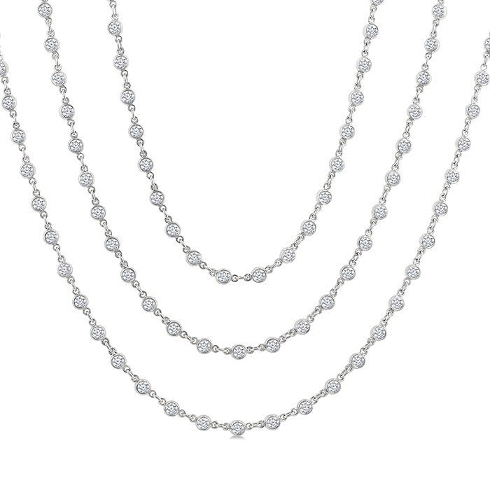 Galatea Quiana Bezel Set Layered Diamond Necklace