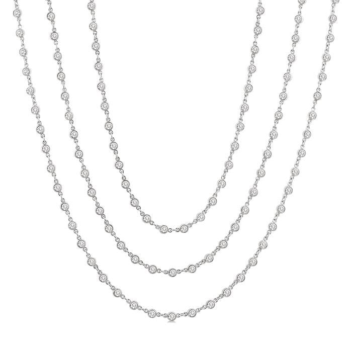 Galatea Quiana Bezel Set Layered Diamond Necklace