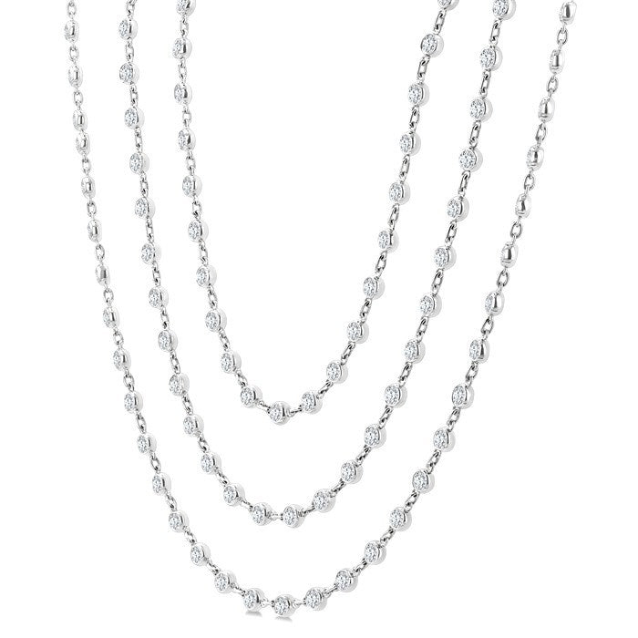 Sovereign Yew Bezel Set Layered Diamond Necklace