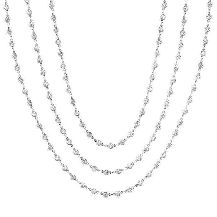 Sovereign Yew Bezel Set Layered Diamond Necklace