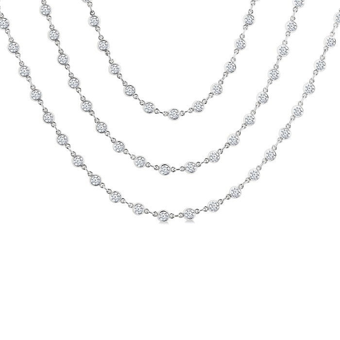 Sovereign Yew Bezel Set Layered Diamond Necklace