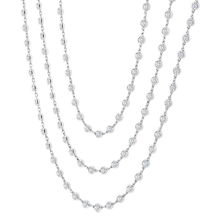 Ulyssa Bezel Set Layered Diamond Necklace