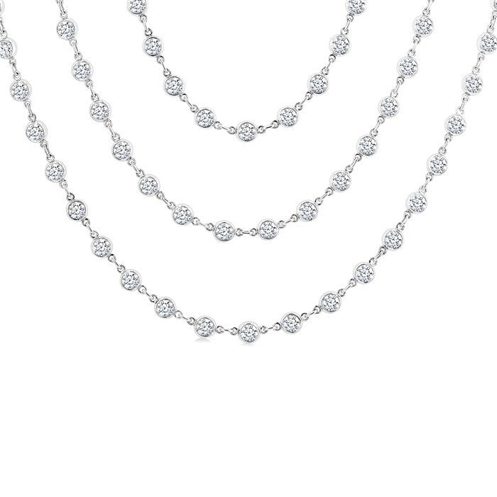 Ulyssa Bezel Set Layered Diamond Necklace