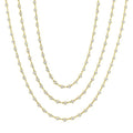 10 Ctw Bezel Set Round Cut Diamond Layered 60-Inch Necklace in 14K Yellow Gold