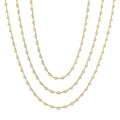 10 Ctw Bezel Set Round Cut Diamond Layered 60-Inch Necklace in 14K Yellow Gold