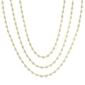 15 Ctw Bezel Set Round Cut Diamond Layered 60-Inch Necklace in 14K Yellow Gold