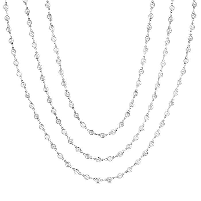 Aria Halcyon Bezel Set Layered Diamond Necklace