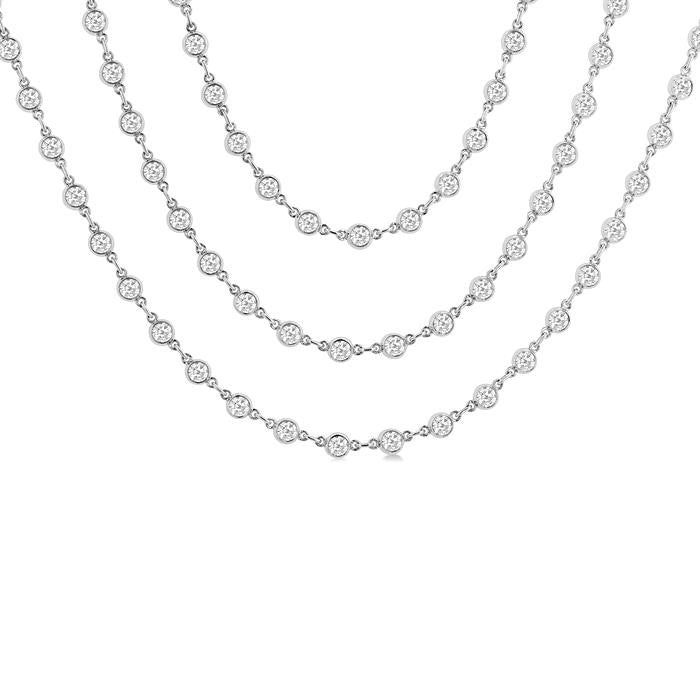 Aria Halcyon Bezel Set Layered Diamond Necklace