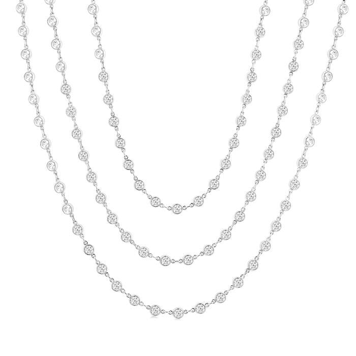 Yarrow Couture Bezel Set Layered Diamond Necklace