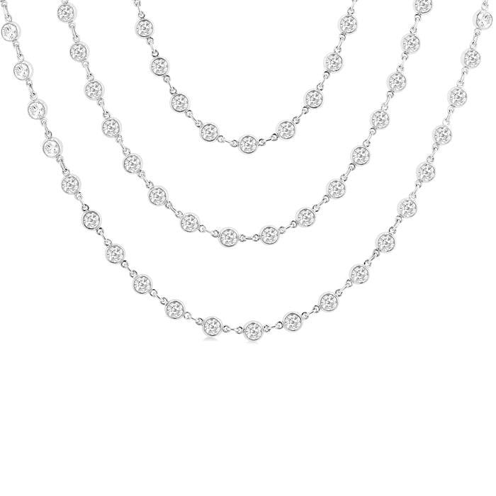 Yarrow Couture Bezel Set Layered Diamond Necklace