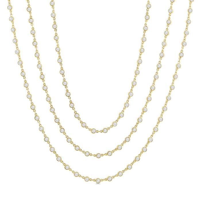 Fen Tide Bezel Set Layered Diamond Necklace