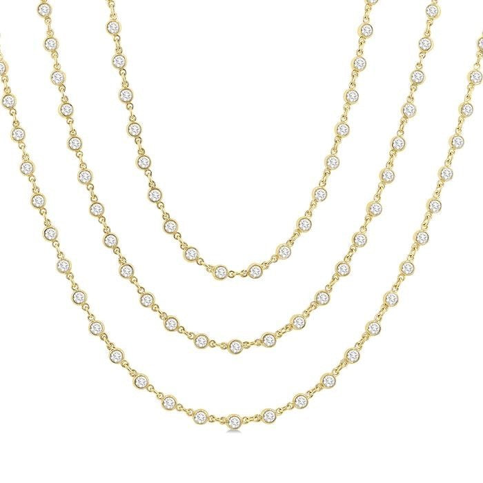 Fen Tide Bezel Set Layered Diamond Necklace