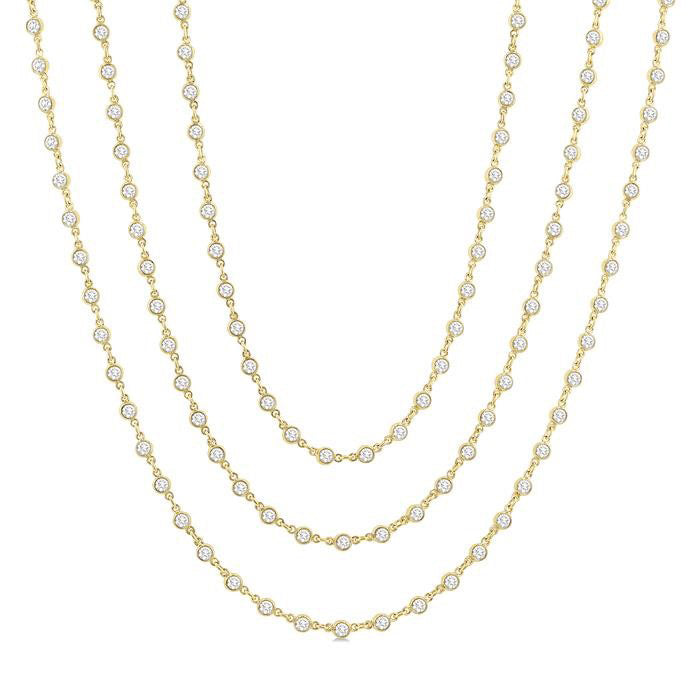 Fen Tide Bezel Set Layered Diamond Necklace