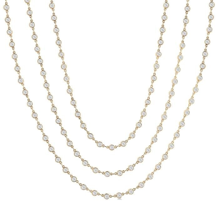 Maia Clover Bezel Set Layered Diamond Necklace