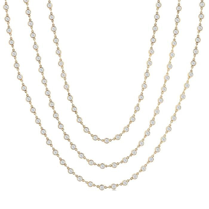 Maia Clover Bezel Set Layered Diamond Necklace
