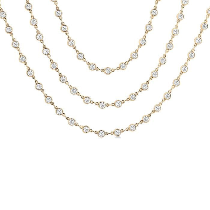 Maia Clover Bezel Set Layered Diamond Necklace