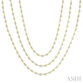 15 Ctw Bezel Set Round Cut Diamond Layered 60-Inch Necklace in 14K Yellow Gold