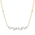 1 Ctw Mixed Diamond Cut Fashion Station Necklace in 14K Yellow Gold